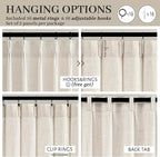 Pinch Pleat Thick Linen Viral Curtains 84 Inch Length 2 Panels Set - Image 4