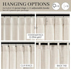 PleatedDrapes Small Linen Blend Ivory Birch Curtains 54 Inch Long 2 Panels Set - Image 4