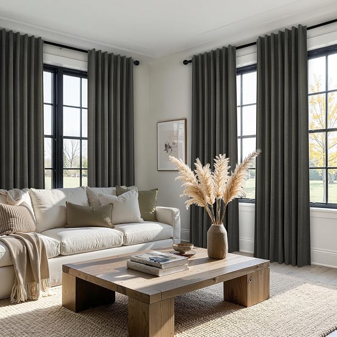 95 Inch Long Gray Blackout Curtains - Image 3