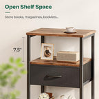 Huuger Night Stand with Fabric Drawer, Side Table with Mesh Shelf, Bedroom - Image 7