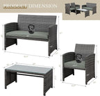 JAMFLY 4 Piece Outdoor Patio Furniture Set, Outdoor Wicker Rattan Chairs - Image 9