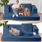 Futon Sofa Bed with Pillow, 3-in-1 Sleeper Sofa Bed with Removable Cover - Image 6