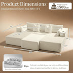 108" Cloud Sectional Couch, Comfort Sleep Sofa - Image 2