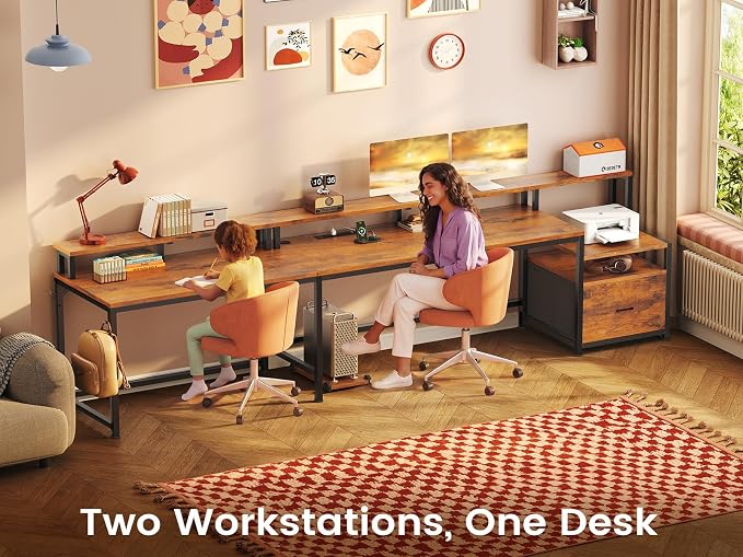 SEDETA 66" L Shaped Desk with Power Outlet, Reversible Home Office Computer - Image 4