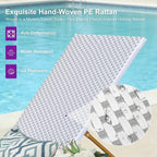 PURPLE LEAF Extra Wide Patio Chaise Lounge Set of 2 Outdoor Lounger French PE - Image 6