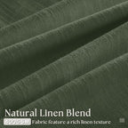 Olive Green Linen Pinch Pleated Light Filtering Curtains 84 Inches Long | Semi - Image 3