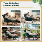 Lazy Chair with Ottoman, Large Accent Chair with Ottoman and a Throw Pillow - Image 9