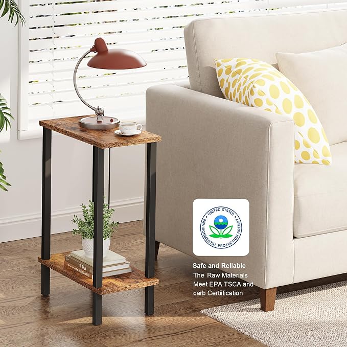 TUTOTAK Small Side Table, Narrow End Table, Skinny Sofa Table, Slim Nightstand - Image 5