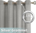 Grey Semi Sheer Linen Curtains 90 Inch Long - Image 5