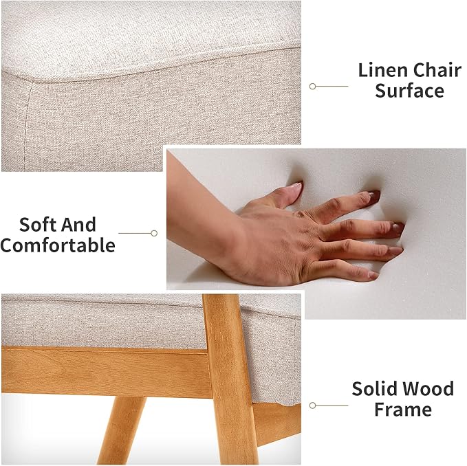 UNICOO® Mid-Century Retro Modern Accent Chairs, Solid Wood Armrest Lounge - Image 6