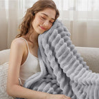 Bedsure Soft Twin Blanket for Bed Decor Gifts Light Grey 60"x80" | Birthday - Image 4