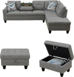 97.5" L Shaped Couch Set, Modular Sectional Couches - Image 4