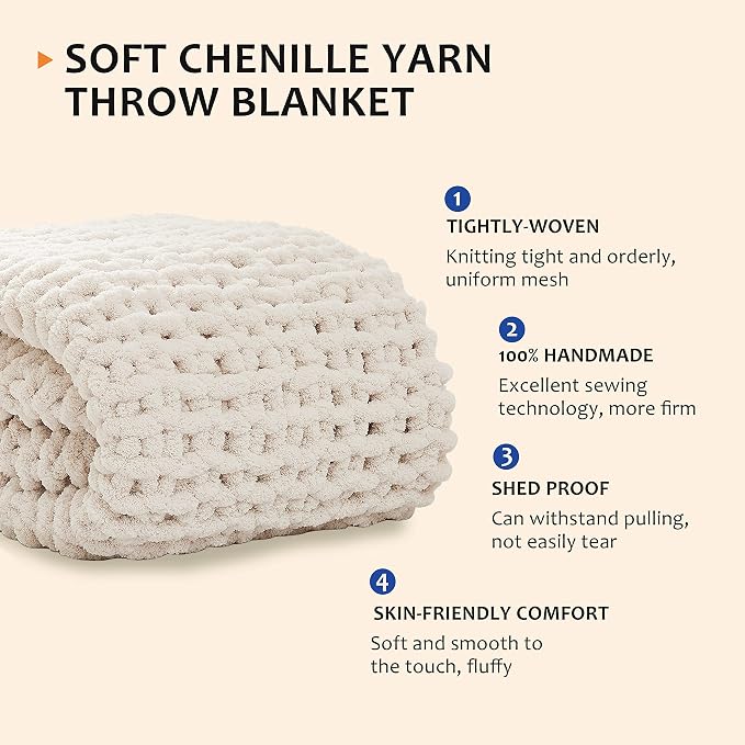 L'AGRATY Chunky Knit Throw Blanket - Image 4