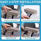 Smiry Ergonomic Office Chair Armrest Pads, Memory Foam Arm Rest Covers - Image 6