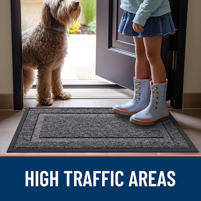 OLANLY Front Door Mat Outside 71x23, All-Season Heavy-Duty Rubber Doormat | - Image 6