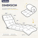 Chaise Lounge Cushions Outdoor Set of 2, 74.4 x 22 x 4.7 Inches Thickened - Image 2