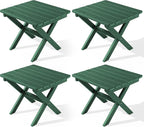 SERWALL Folding Outdoor Side Table Set of 4, Small Adirondack Side Table by SERWALL