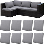 8Pcs Patio Cushion Covers, Outdoor Stretch Cushion Covers, Washable | Stretch by Unknown