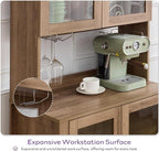 TYBOATLE 75'' Tall Arched Cabinet w/Accessible Storage Area, China Cabinet - Image 5