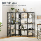 HOOBRO Corner Bookshelf, 5-Tier L-Shaped Bookcase, Industrial Open Display - Image 5