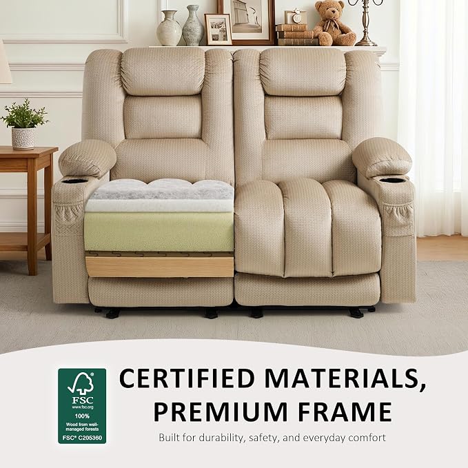 MCombo 55.9" Zero Gravity Power Loveseat Recliner - Image 6