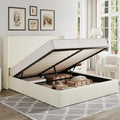 Allewie Full Size Lift Up Storage Bed, Chenille Fabric Upholstered, Modern by Allewie