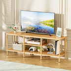 Amazer Bamboo TV Stand for 60 65 Inch TV, Entertainment Center by Amazer