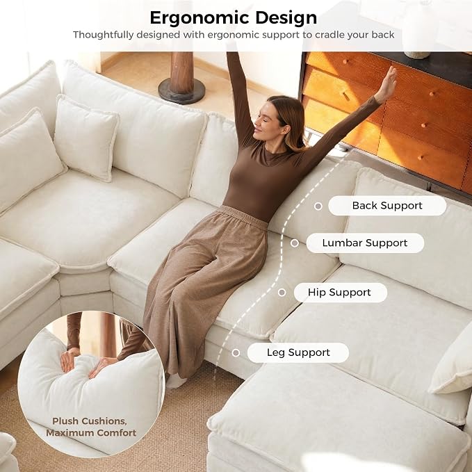 ELUCHANG 116'' Modular Sectional Cloud Couch - Image 3