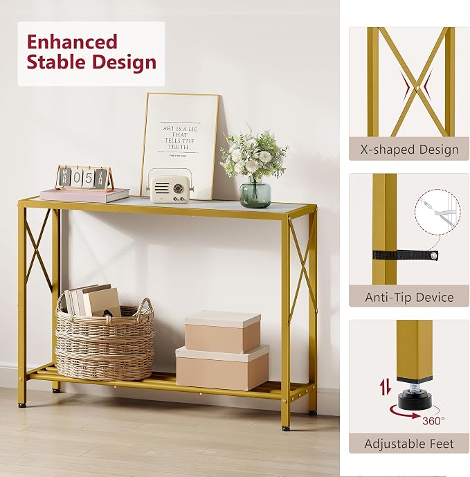 Tajsoon Entryway Table 41.8”, 2-Tier Entry Way Console Entrance Table, Narrow - Image 6