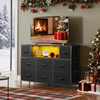 WLIVE Black Dresser TV Stand for 45, 55 inch TV, Entertainment Center - Image 2