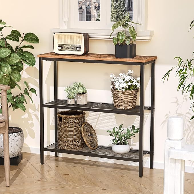 HOOBRO 29.5" Narrow Console Table, 3-Tier Entryway Table, Thin Sofa Table - Image 2