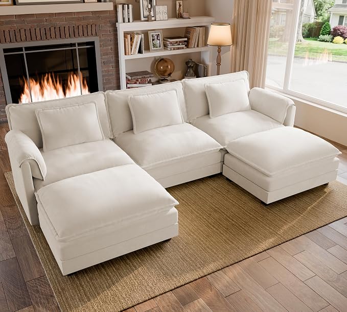 ELUCHANG 116'' Modular Sectional Cloud Couch by ELUCHANG