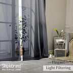 Simplebrand Black Sheer Curtains, 2 Panels Set - Image 7