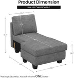 Belffin Sectional Storage Chaise Module - Image 3