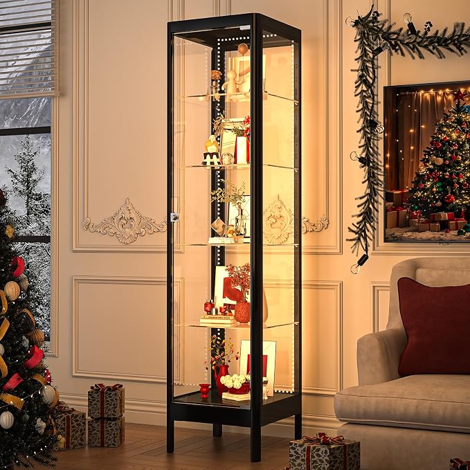 5-Tier Glass Display Cabinet by WOOWDEPOTBetterYourLife