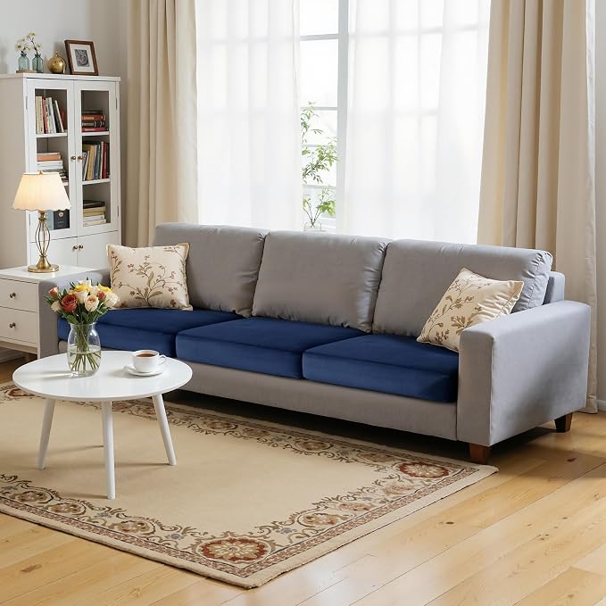 Hokway Velvet Couch Cushion Covers Water Resistant Seat Covers Stretch Sofa by Hokway