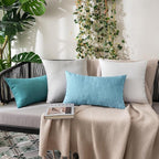 MIULEE Pack of 2 Decorative Outdoor Solid Waterproof Throw Pillow Covers Faux - Image 4