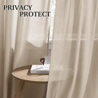 RYB HOME Sheer Curtains 108 inches, Extra Long Floor to Ceiling Curtains | - Image 3