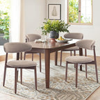 COLAMY Wooden Dining Chairs Set of 6, Modern Fabric Upholstered Kitchen Side - Image 8