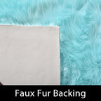 Latepis Light Blue Faux Fur 5x8 Alfombras para Salas Washable Sheepskin Fluffy - Image 3