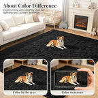 PLHXFR 5x7 Area Rugs Living Room: Fluffy Bedroom Rug Shag Carpet Black | - Image 7