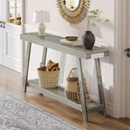 Huuger Console Table with Charging Station, USB-C Port, 2 Tiers Entryway Table - Image 8