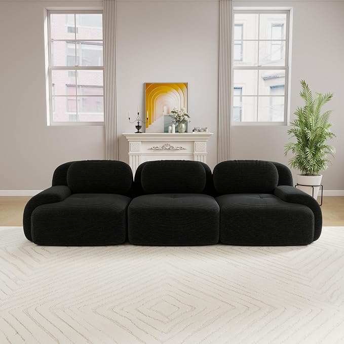 Boneless Sectional Couch, No Assembly Required, 117.3” Modular Cloud Sofa - Image 2