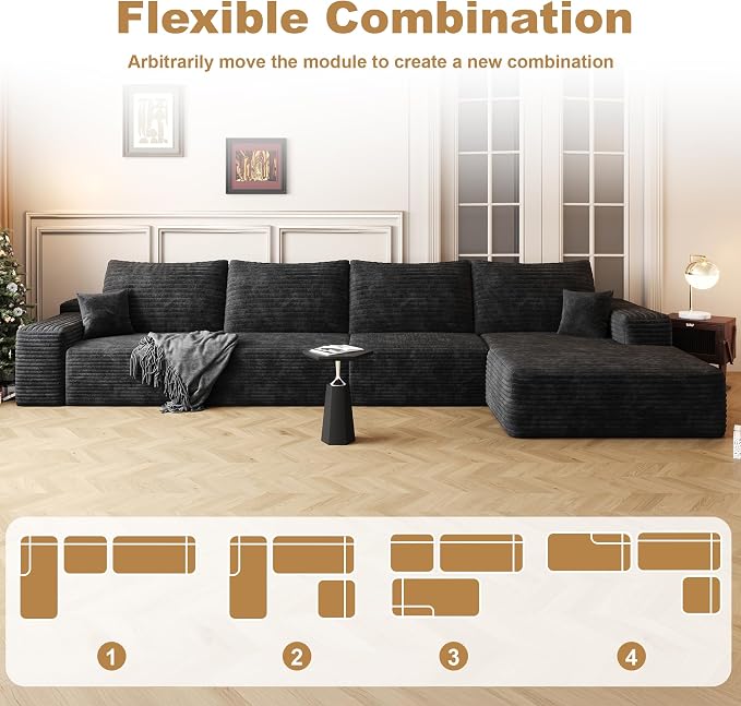 AUGOP 136" Sectional Couches for Living Room Modern Modular Sofa - Image 7