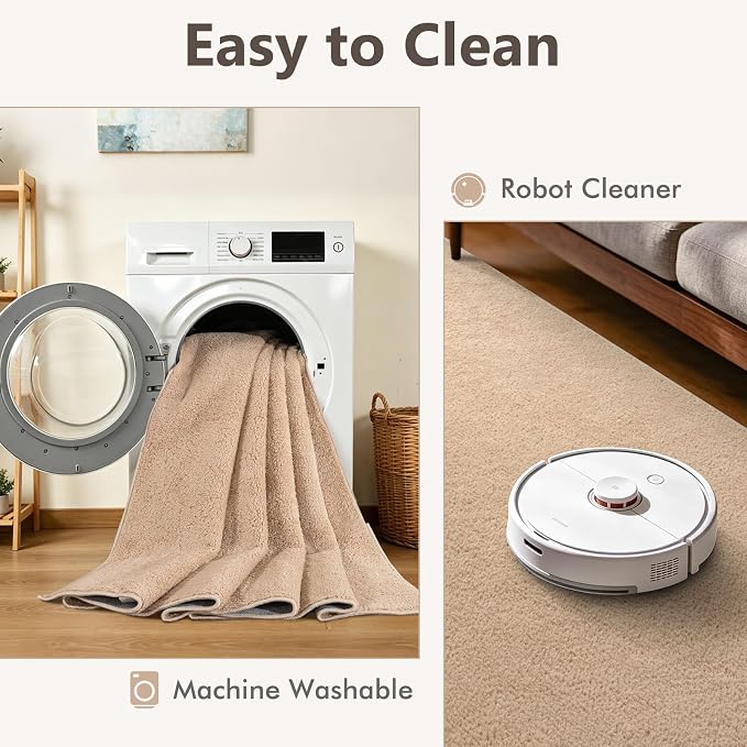 2x8 Beige Solid Runner Rug Washable Non-Slip - Image 6