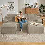96" Cloud Sectional Couch U-Shaped Chaise - Image 6