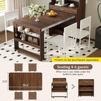 Spaco 2-in-1 Folding Dining Table and Buffet Cabinet Set, Compact Pull-Out - Image 4