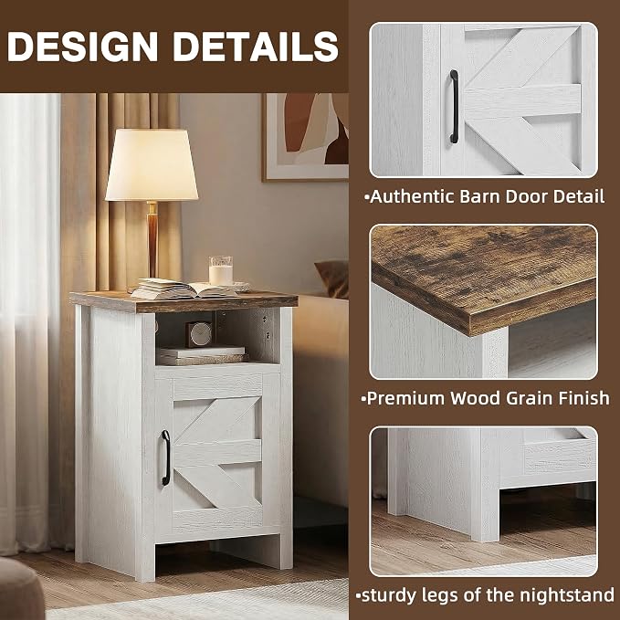 YESHOMY Farmhouse Nightstand - Image 4
