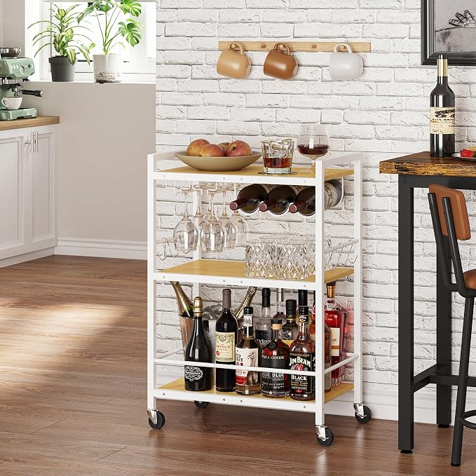TUTOTAK Bar Cart, Serving Cart for Home, Microwave Cart, Drink Cart, Mobile - Image 2