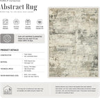 Round Area Rug Living Room: 8 ft Modern Washable Indoor Carpet | - Image 3